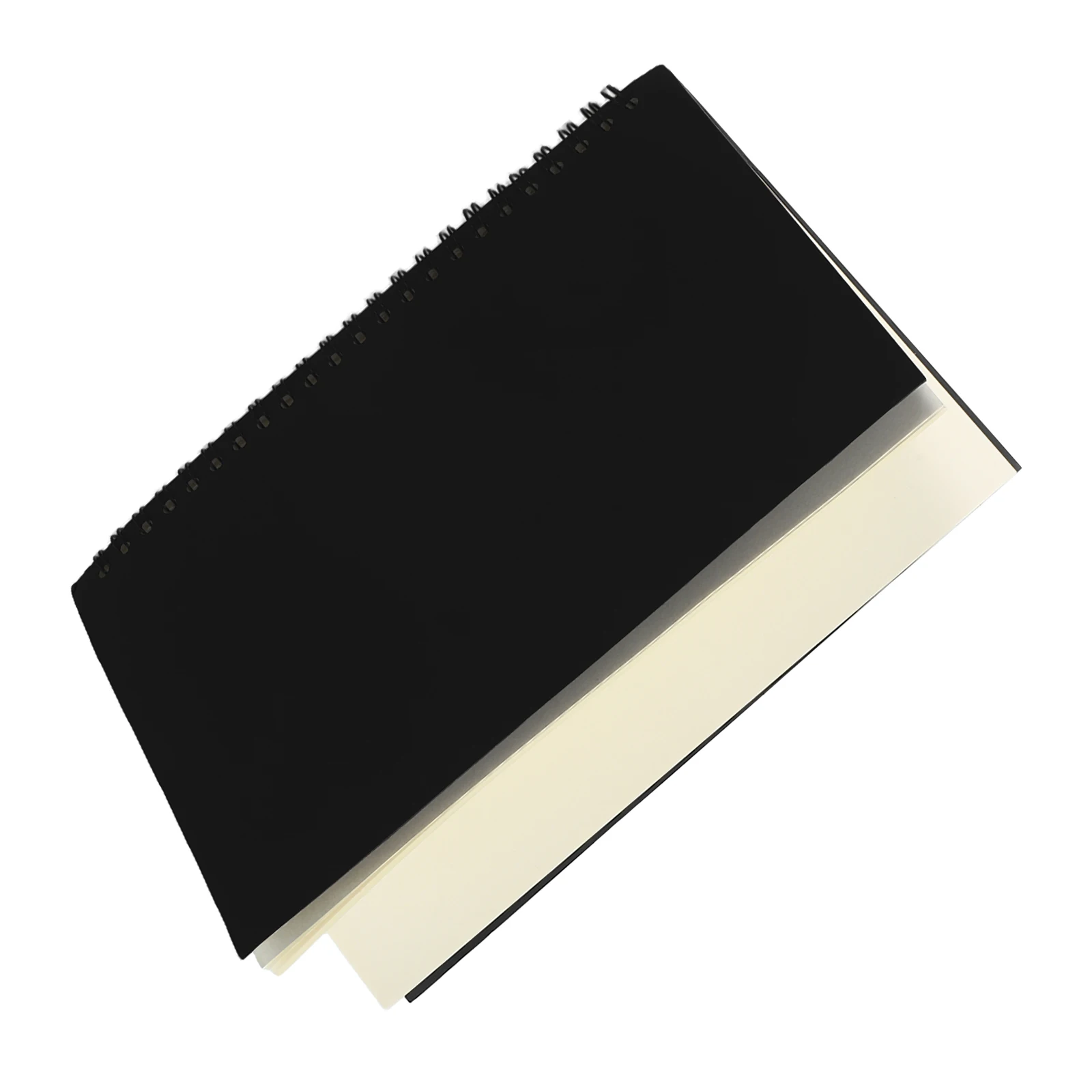 

Vintage Kraft Paper Spiral Sketchbook Journal Planner Diary Notebook for Students Office Writing Drawing (Black Cover)