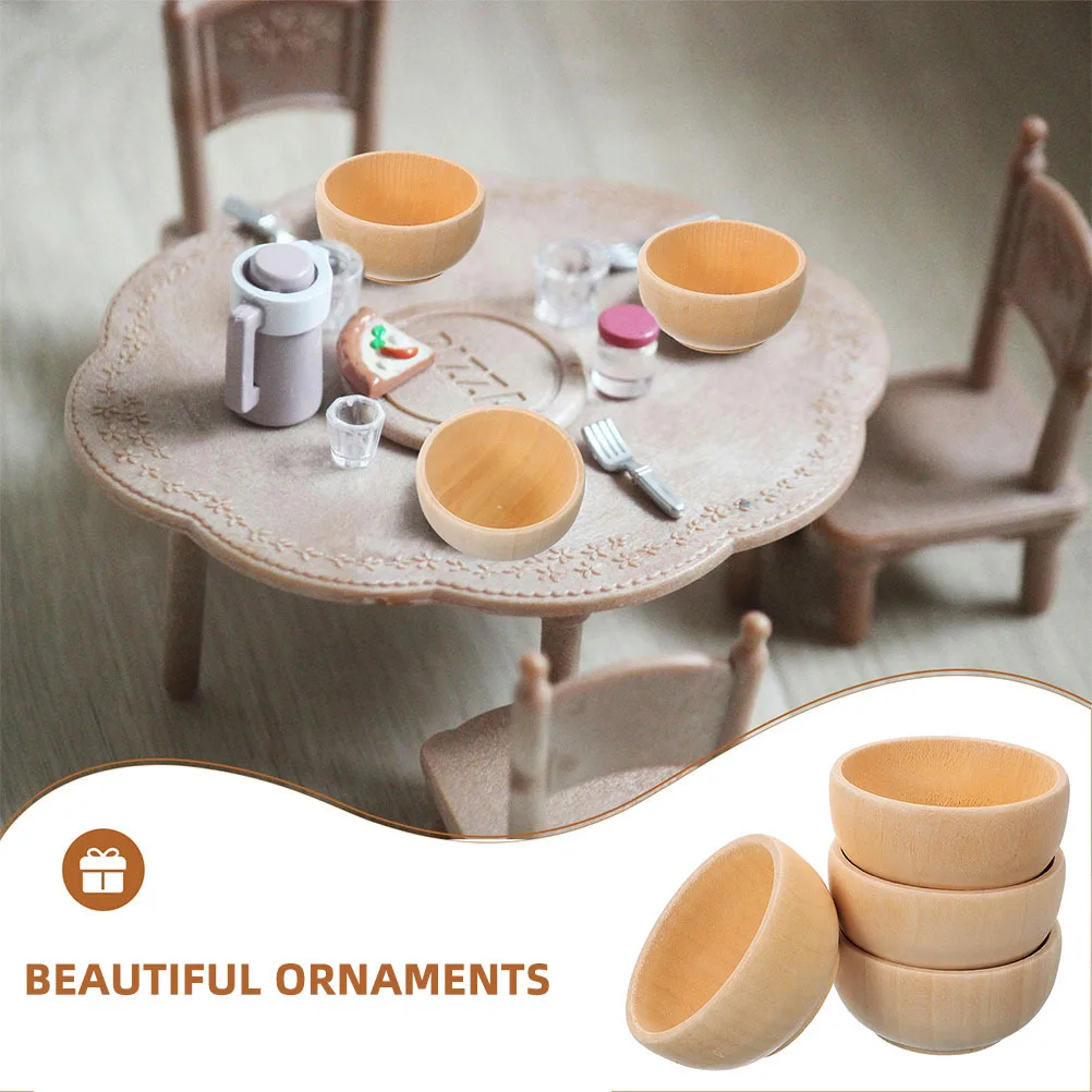 8-teiliges Mini-Holzschüssel-Set, unvollendete kleine Holzschalen für Kinder, DIY-Handwerk, natürlich, glatt, kreativ, Mehrzweck-Dekor, Kunsthandwerk