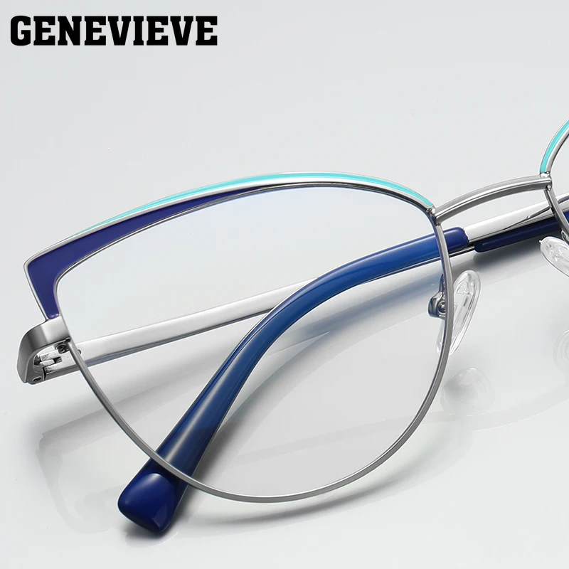 تتوفر نظارات جنيف النسائية الأنيقة على شكل عين القطة عن طريق الطبية بستة ألوان من النظارات الضوئية متعددة التركيز PFD3099 #3