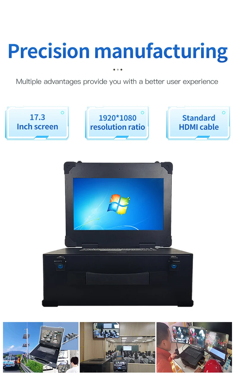 2025年ホットセール 工業用ポータブルコンピュータワークステーション（一体型スクリーンとキーボードサーバーシャーシ搭載）