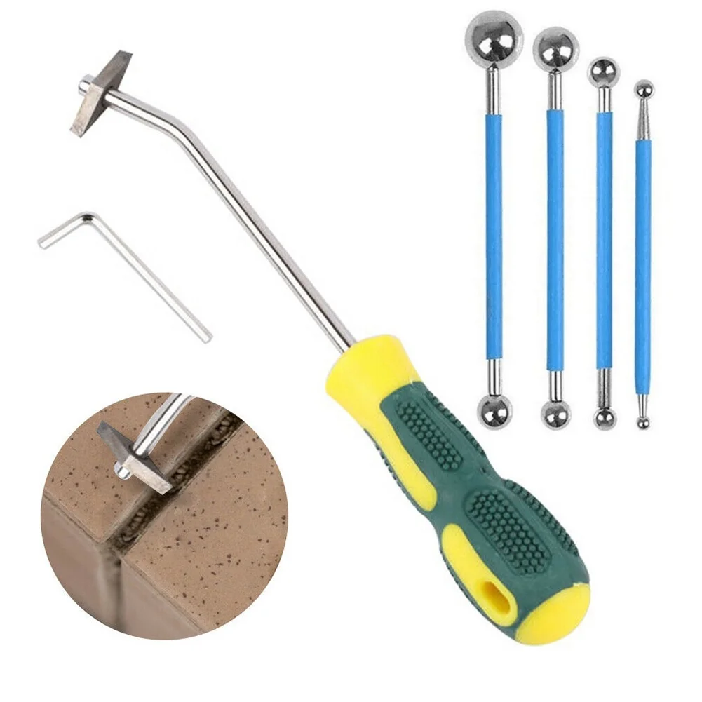 6pcs Grout Removal Set for tile for Cleaning Tools Hex Key Included Seam Repair Kit Reusable Multi-size Pressing Balls