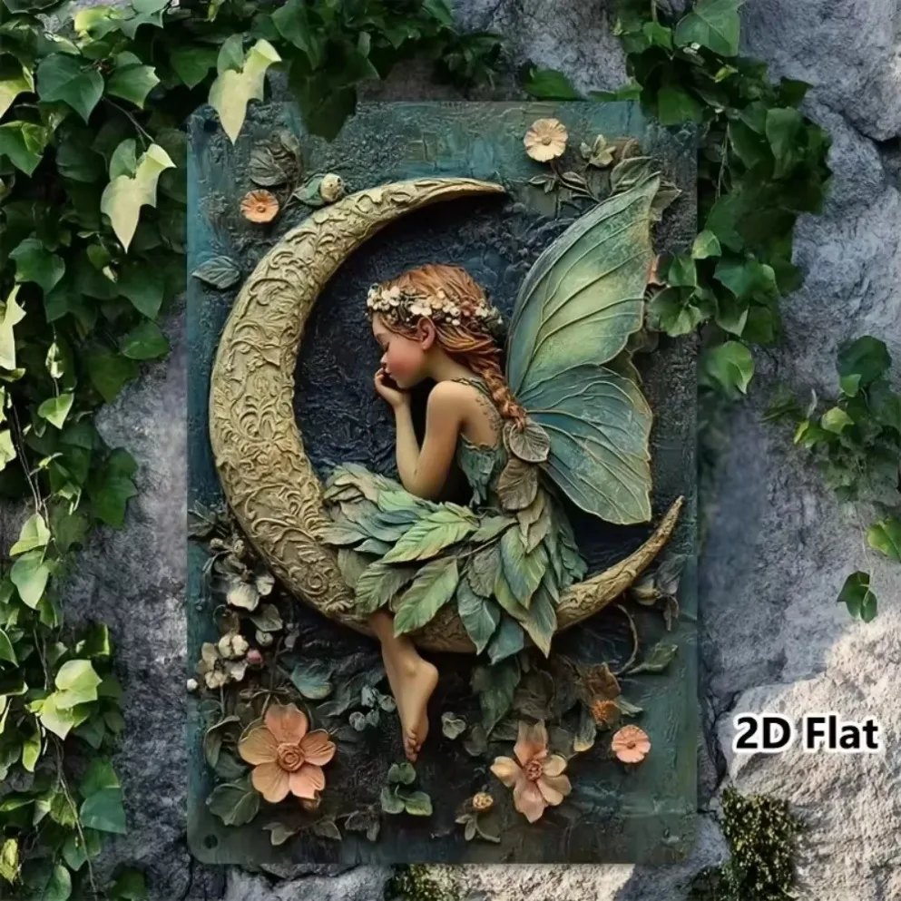"Fairy Thema Tin Platen – Retro Fantasy Wall Art |   Betoverend decor voor huizen, bars, cafés en dromerige ruimtes"
