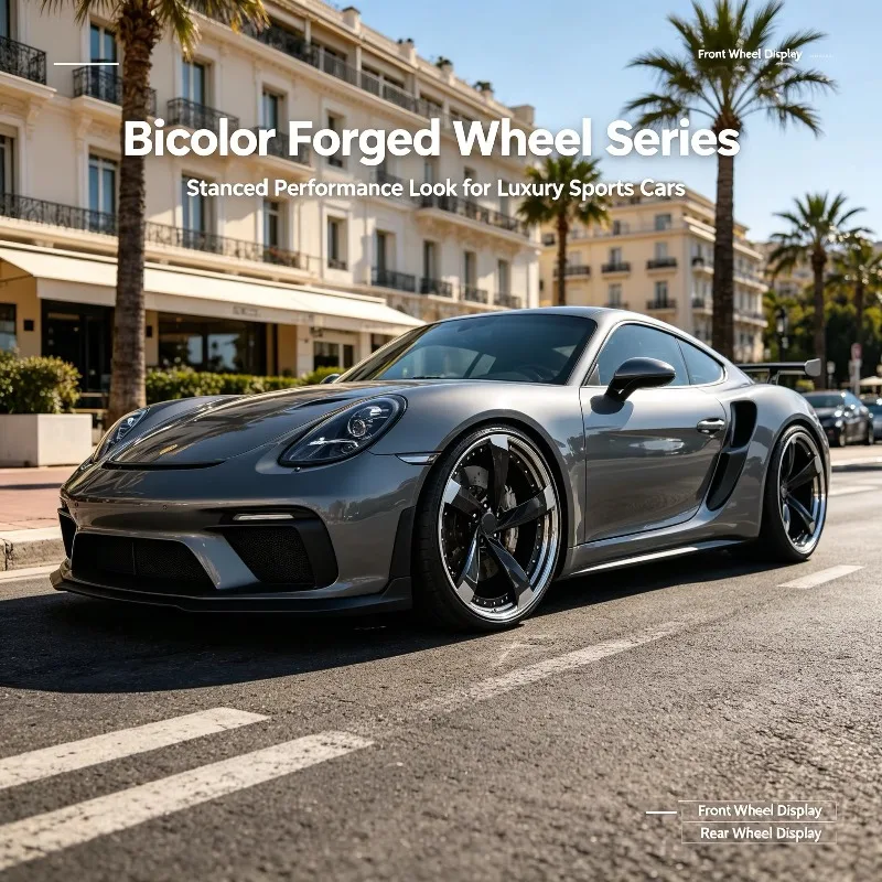 Tailored Gloss Black Forged Wheels 5x114.3 5x112 26 Inch For Porsche For Toyota For Audi B8 Street Wheels Polished Lip