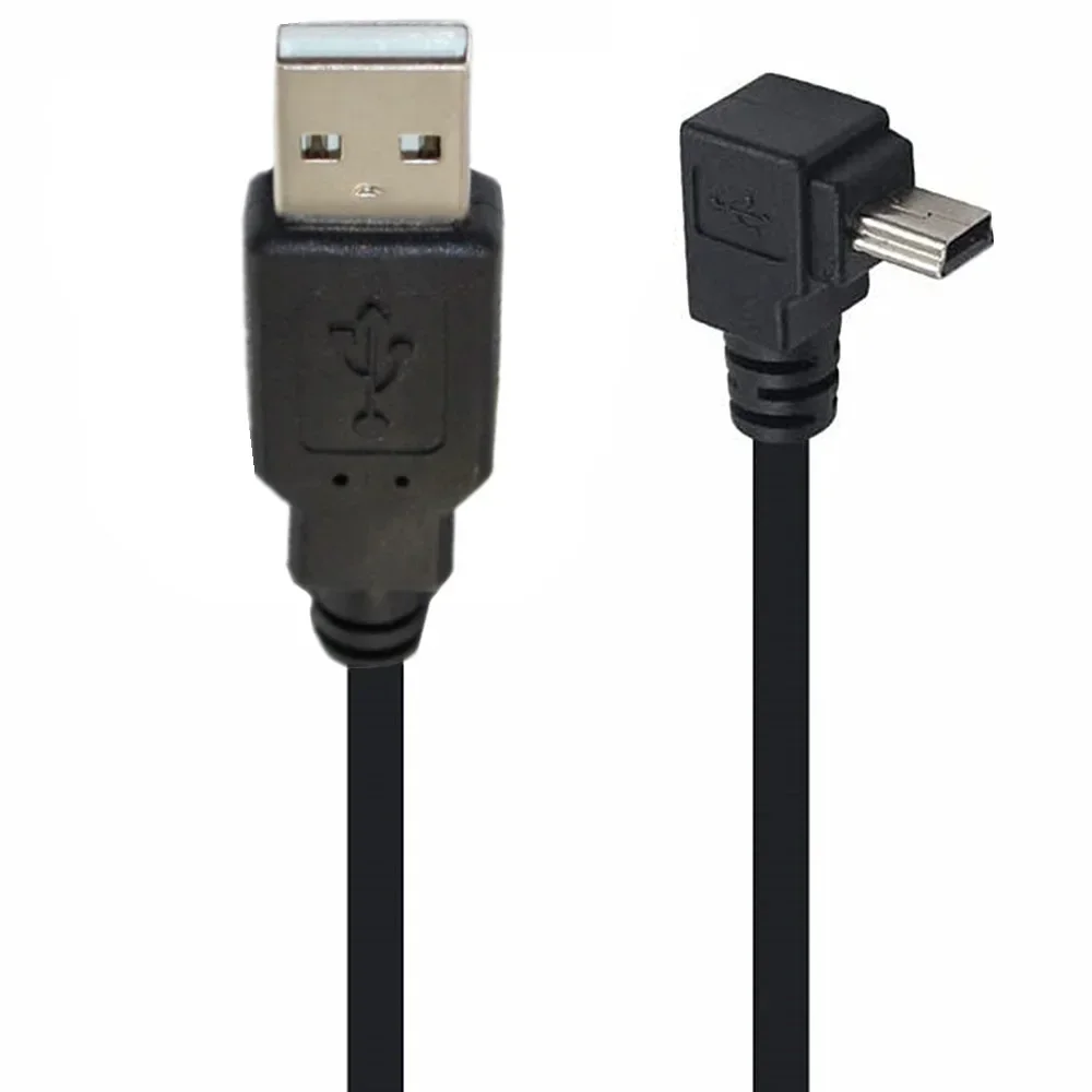 Mini USB Cable USB Type A to Mini 5Pin Right Angle Charging Cable Adapter Charge Sync 0.25M 0.5M 1.5M 3M for GPS MP3