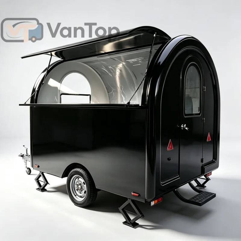 Mobile Custom Round Food Truck Cost-effective Fully Equipped Food Trailer Manufacturer with Kitchen Equipment