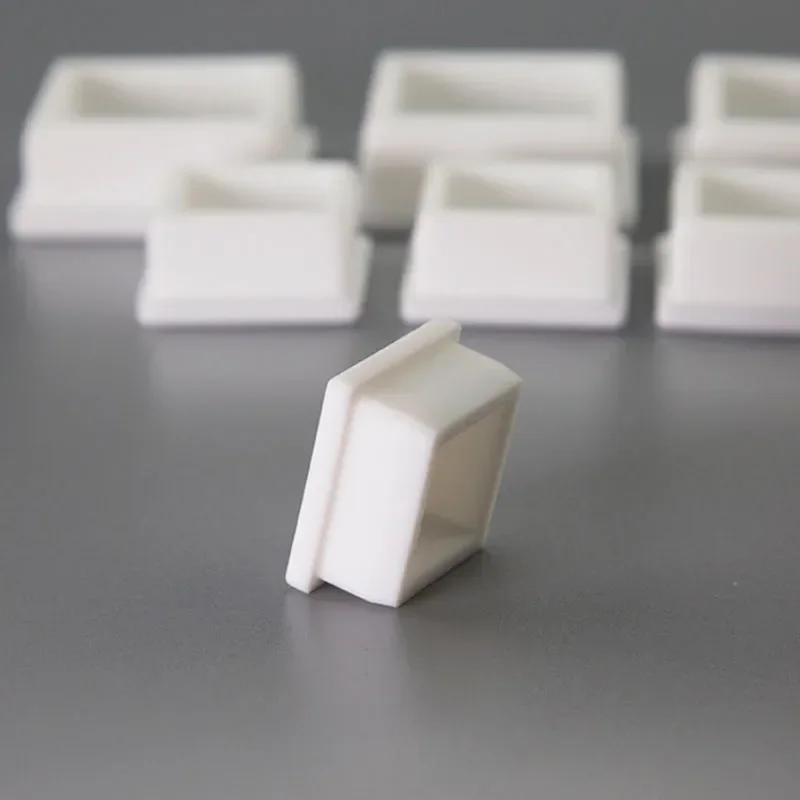 1-10Pcs White Square With Hole Silicone Rubber End Cap T-Plug Tube Box Part Insert Sealing Plug Square Tube Shielding Plug