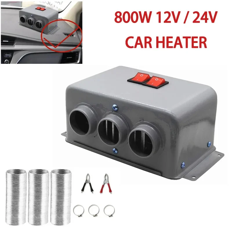 800W Car Heater Electric Cooling Heating Fan 12V 24V Electric Dryer Windshield Defogging Demister Defroster For RVs Trucks Boat