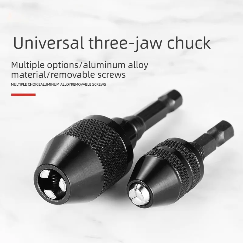 0.3-6.5mm Hex Shank 3-Jaw Keyless Drill Chuck Quick-Change Adapter Heavy-Duty Universal for Twist Drill Bit Conversion Tool