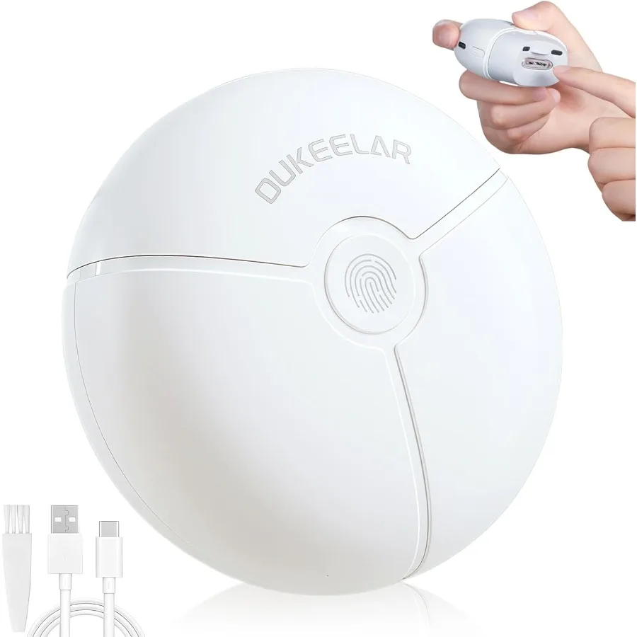 

Electric Automatic Nail Clipper with LED Light and 2 Speeds for Fingernails 2in1 Design with File and Nail Scrap Storage USB Re