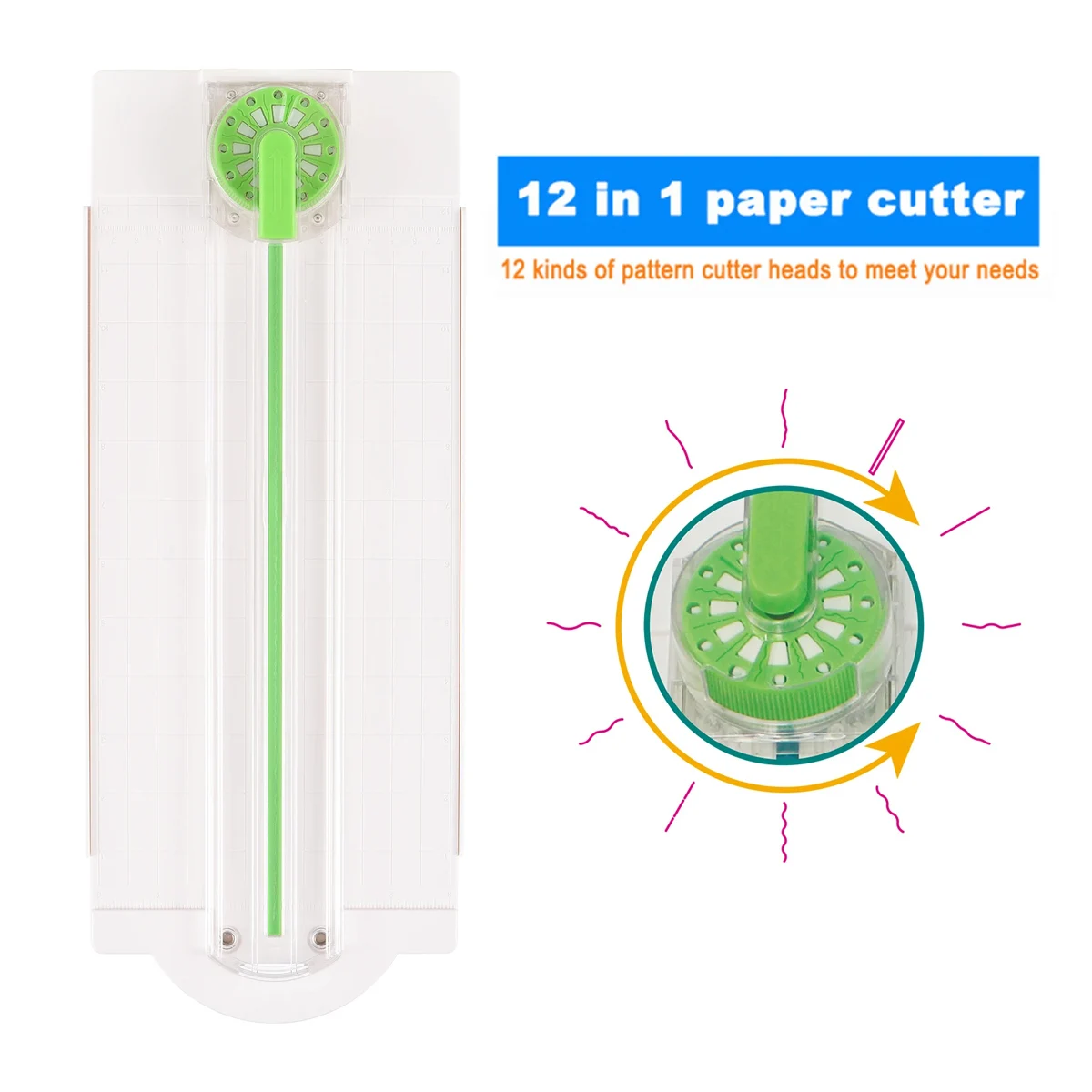 Paper Cutter Multifunctional Measuring Cutter 12 in 1 Portable Label Paper Cutter