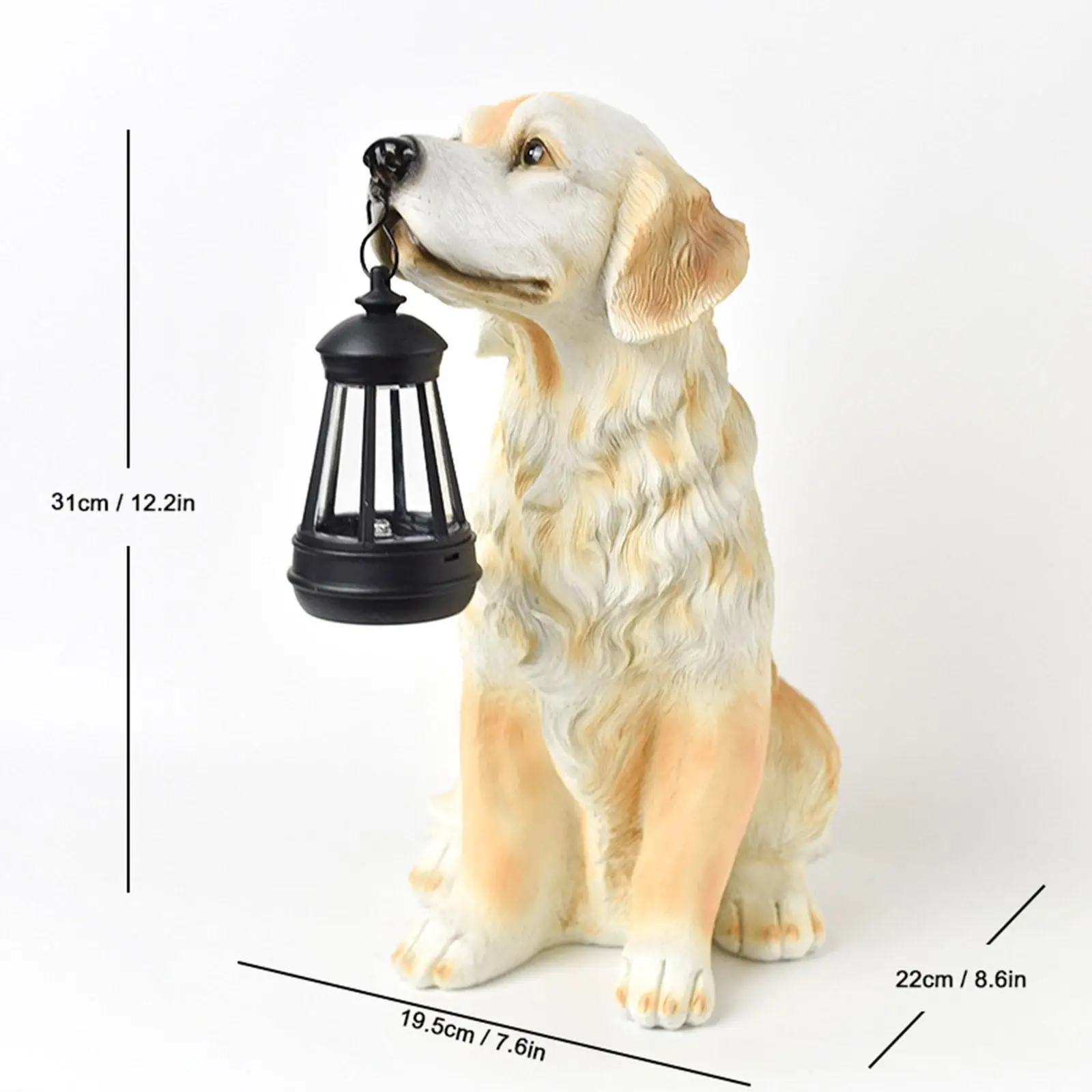 Garden Dog Solar Lamp Statue Craft Gift Modern Animal Figurine Outdoor Decoration for Outside Yard Patio Housewarming Courtyard