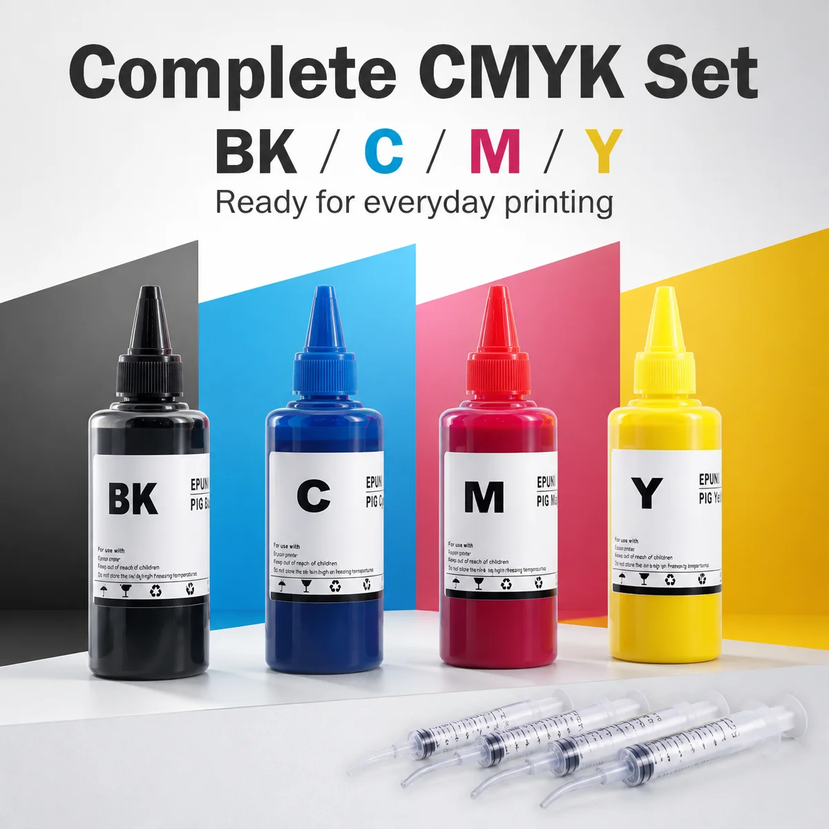 

100ml K C M Y T405 Ink T405XL Pigment Ink For EPSON WorkForce WF-7830DTWF/WF-7835DTWF/WF-7840DTWF Printer Ink Refill