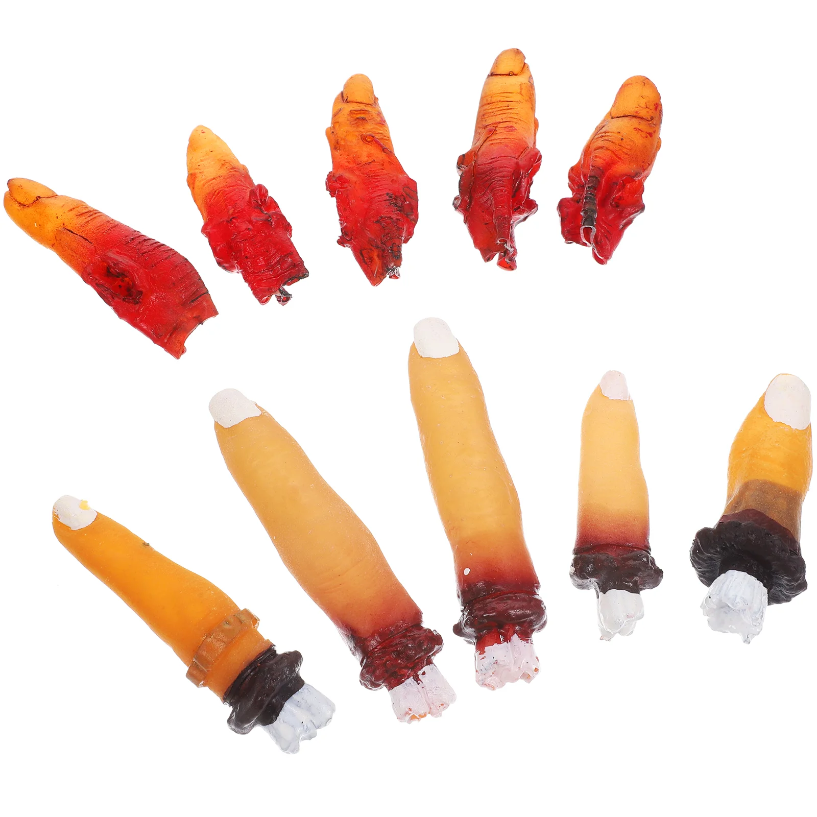 10 Pcs Halloween Simulation Severed Finger Artificial Props Horror Party Supplies Tricky Hands Toy Ear Haunted House Decoration