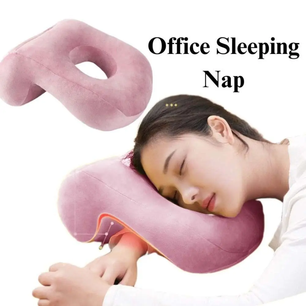 

Relaxing Plush Office Nap Pillow Comfortable Soft Hollow Reclining Pillow Facial Support Breathable Cushion Pillow Men/Women