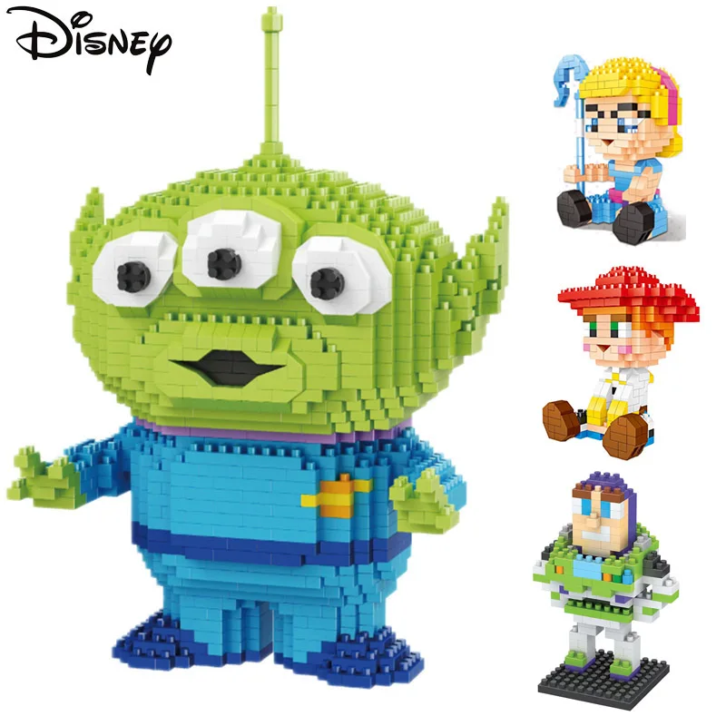 Kawaii Disney Toy Story Building Block Sheriff Woody Buzz Lightyear Jessie Dolly Buttercup Bricks Figures Model Toys Kids Gift