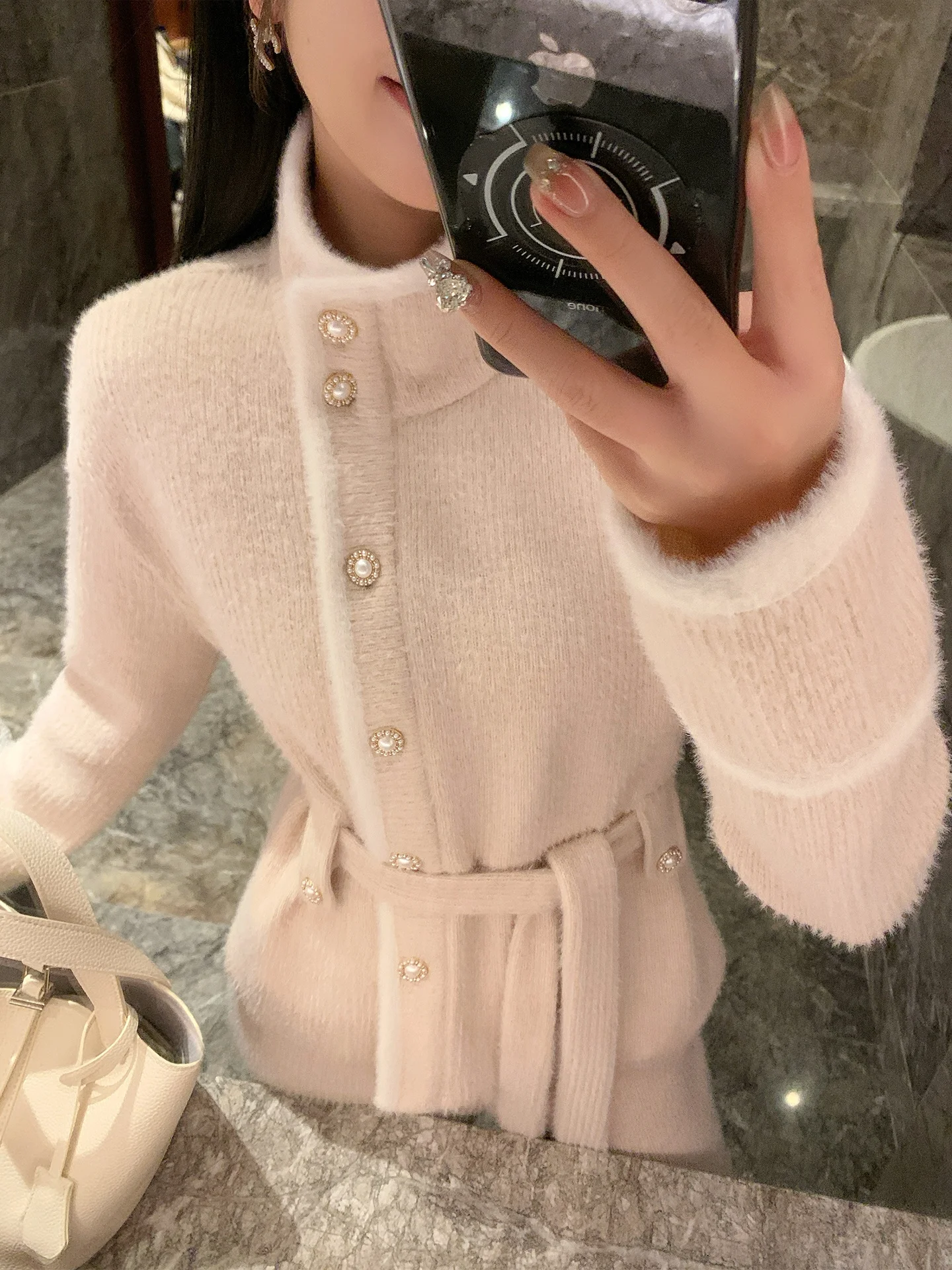 

Soft Winter ort Coat Women's Long Sve Stand Collar Belted Waist Design Korean Sle Faionable Autumn Winter New Arrival