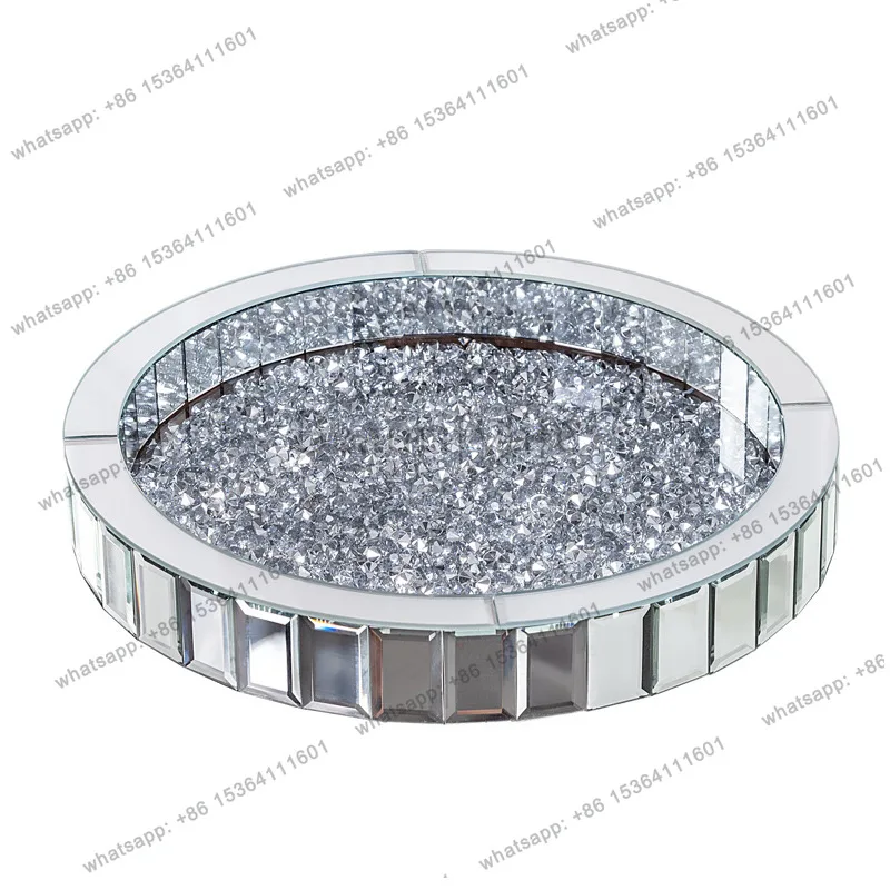 Mirror tray light luxury high-end candy tray beauty salon coffee table household living room storage box 1120