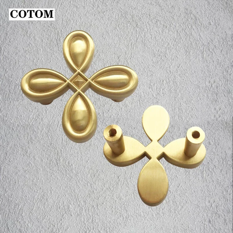 

Four Leaf Clover Shape Kitchen Cabinet Knob Drawer Pulls Brass Gold Bedroom Knobs Wardrobe Decor Nordic Furniture Hardware