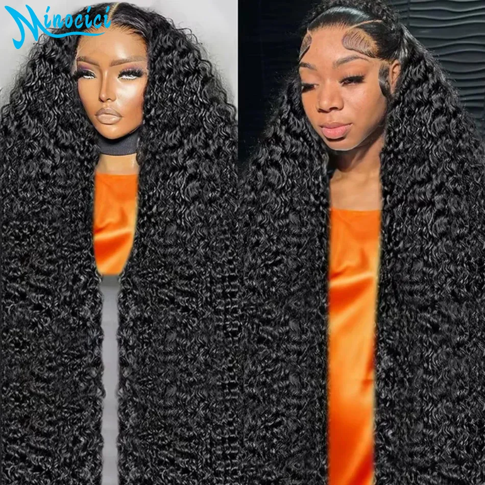 40 بوصة موجة عميقة 13X6 Hd الدانتيل الباروكة الأمامية 250 الكثافة قبل قطعها خصلات الشعر المستعار البرازيلي موجة المياه مجعد 100% الشعر البشري للنساء