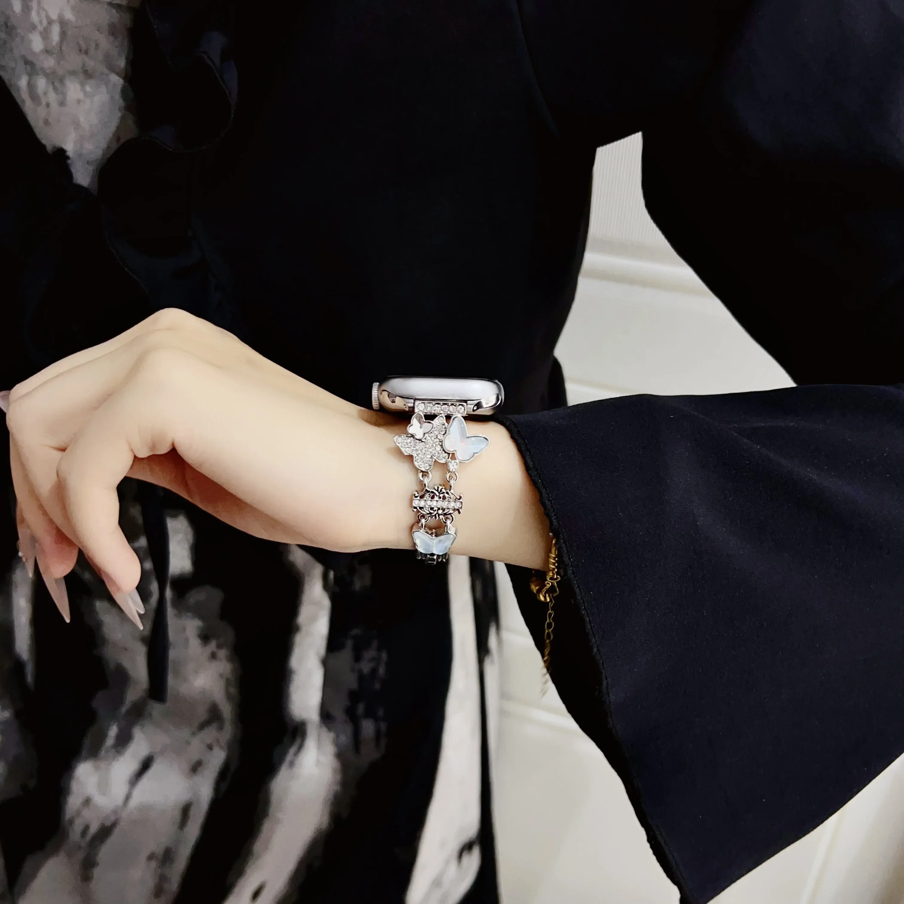 ممتاز فراشة معدنية سوار ربط ل سوار ساعة أبل سلسلة 11/8/7/6/10/9 40 مللي متر 41 مللي متر 38 مللي متر 42 مللي متر 44 مللي متر 45 مللي متر 46 مللي متر حزام