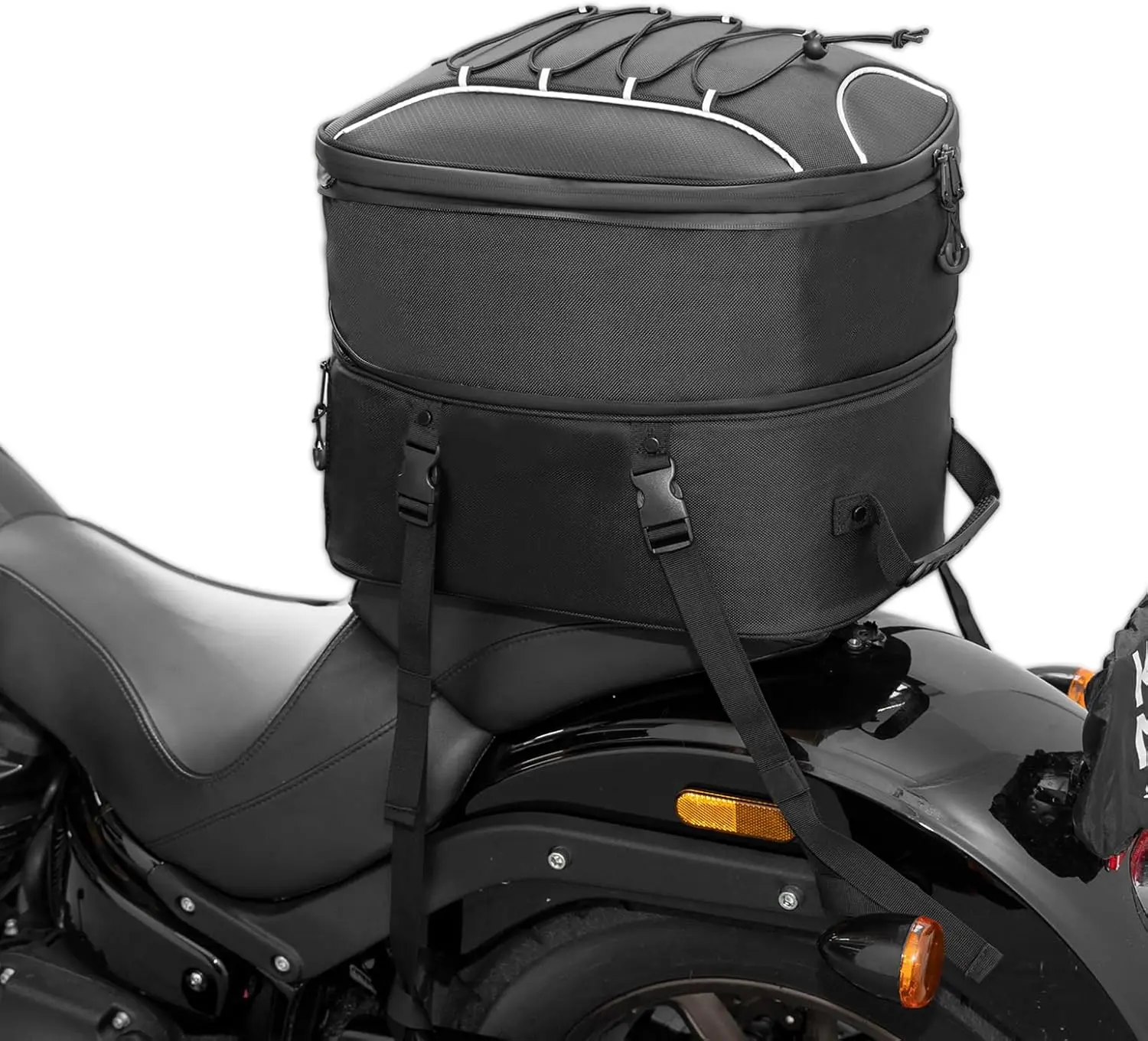 

Motorcycle Tail Bag Dual Use Motorcycle Rear Seat Bag with Waterproof Rain Cover 25L-45L Expandable Motorbike Helmet Bag Luggage