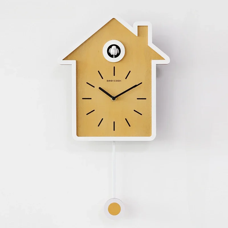 Cuckoo Wall Clock Simple Modern Home Living Room Bedroom Decoration Wall Watch Creative Cartoon Cooing Quartz Time Signal Clock