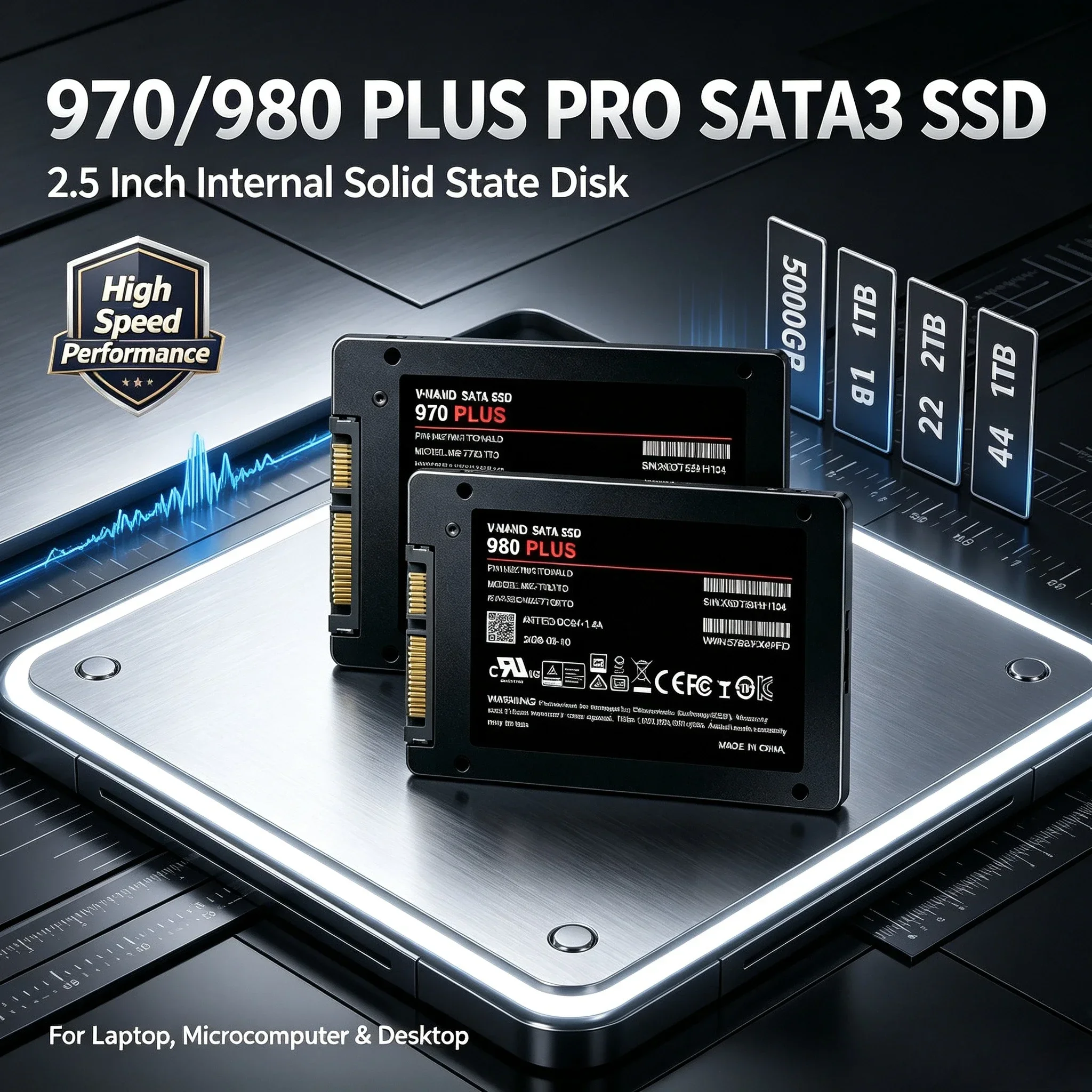 2.5 Inch  Solid State Disk 4TB SSD 500GB 1TB 2TB Internal HDD 970/980 PLUS  Hard Drive Sata3 For Laptop Microcomputer Desktop