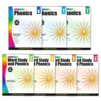 7หนังสือ Spectrum Word Study & Phonics ยาวและสั้น Vowel การเรียนรู้ตัวอักษรภาษาอังกฤษ Workbook ฝึกของเล่นเพื่อการศึกษาเด็กเด็ก