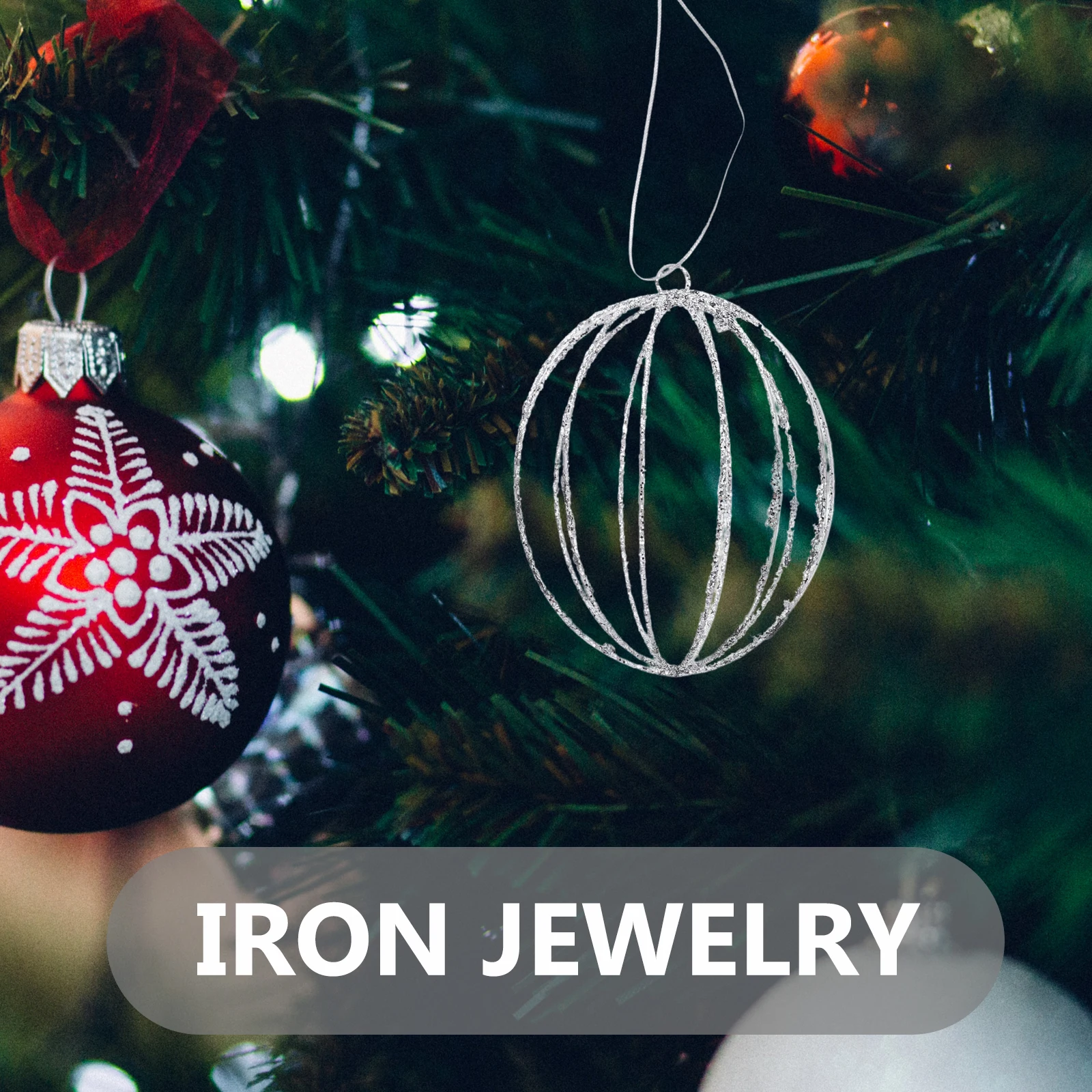 

Hanging Xmas Tree Ornament Silver Christmas Balls Hollow Iron Ball Decorations for Festive Season Xmas Tree Hanging Ornaments