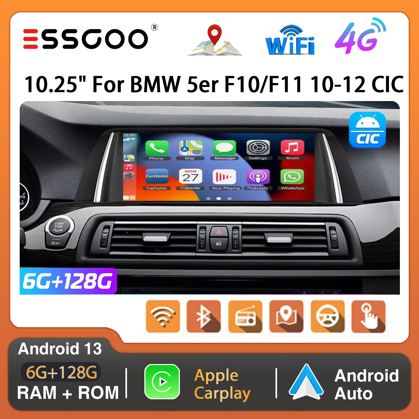 ESSGOO For BMW 5series F10 F11 CIC 10.25