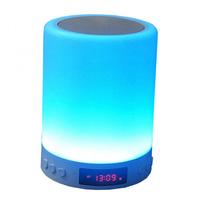 Wireless Cylinder Colorful Night Light Bluetooth Speaker Alarm Clock Home Decor