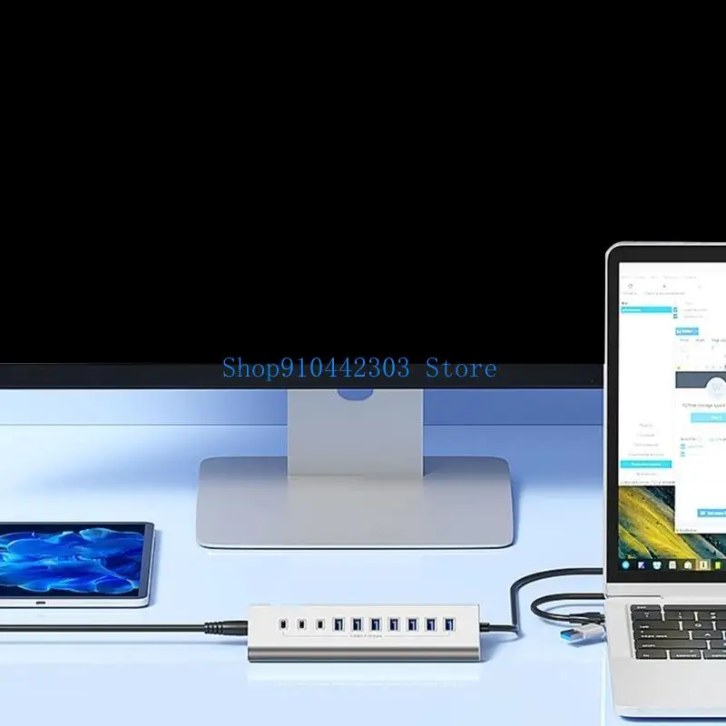 L4MD Type C HUB USB Hub 7/10 Port USB3.0 Splitter USB HUB Adapter Expansion Docking Station Adapter For PC/Phone/Laptop