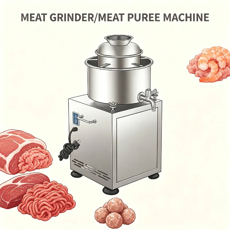 Multi Function Meat Slurry Machine Commercial Stainless Steel Grinder Blender For Meatball Forming Ham Sausage Beef Fish Balls