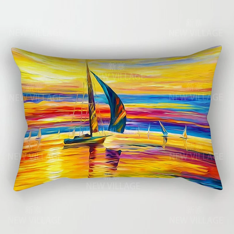 가정용 가을 장식 유화 스타일 베개 쿠션 커버, 장식 던지기 베개 커버, 30x50 베개 케이스, 30x50, 40x60, 50x70
