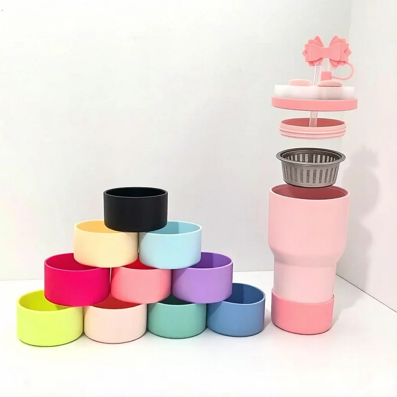 Silicone Kettle Cover For Stanley 40/30 Oz Anti-skid Reusable Heat-insulating Cup Sleeve Food-grade Bottom Cup Damping Sleeve