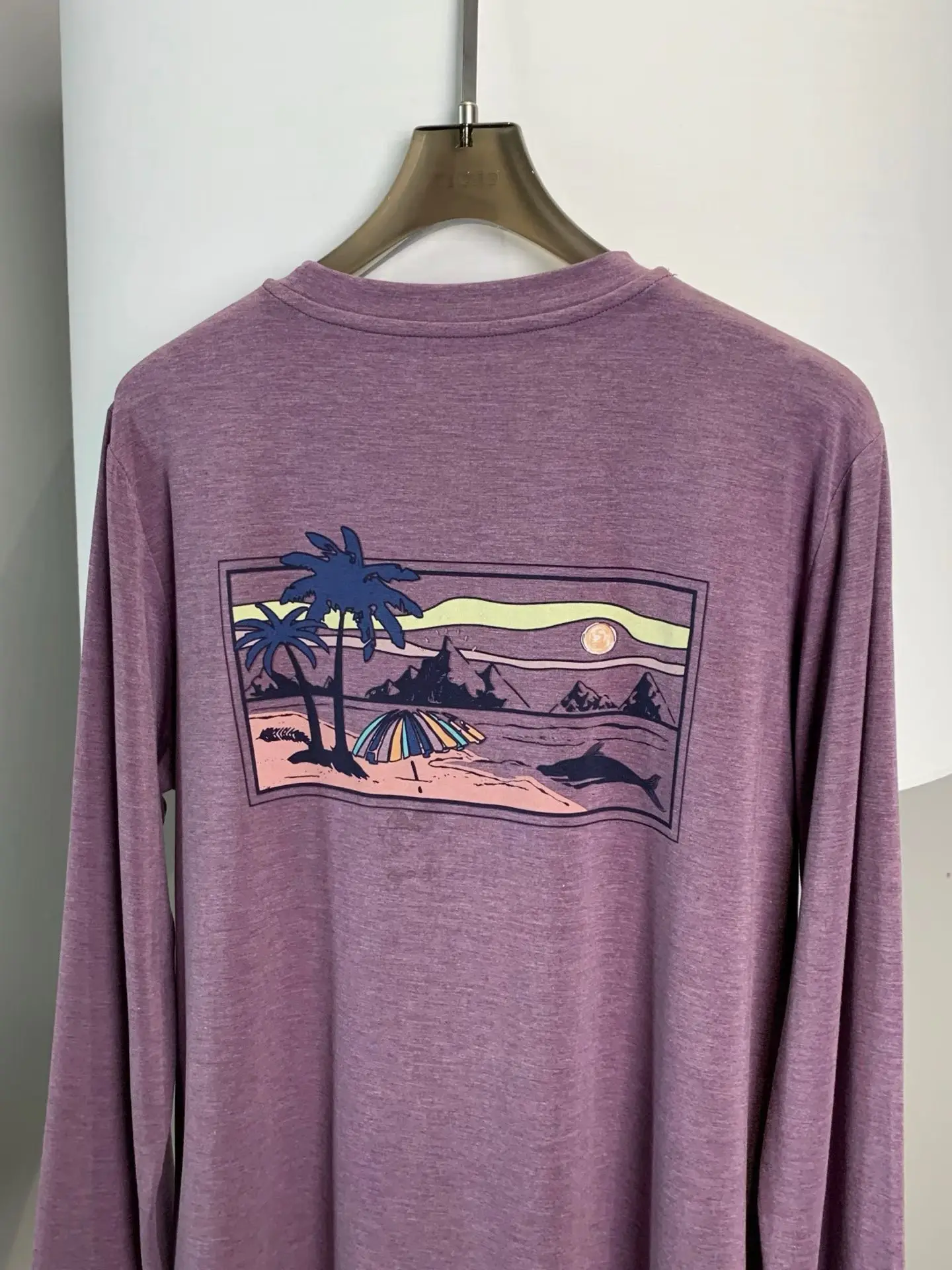 Outdoor Couple Style Long Sleeve T-Shirt Moisture Wicking Quick Dry Cool Feeling Breathable Casual Top for Hiking And Camping