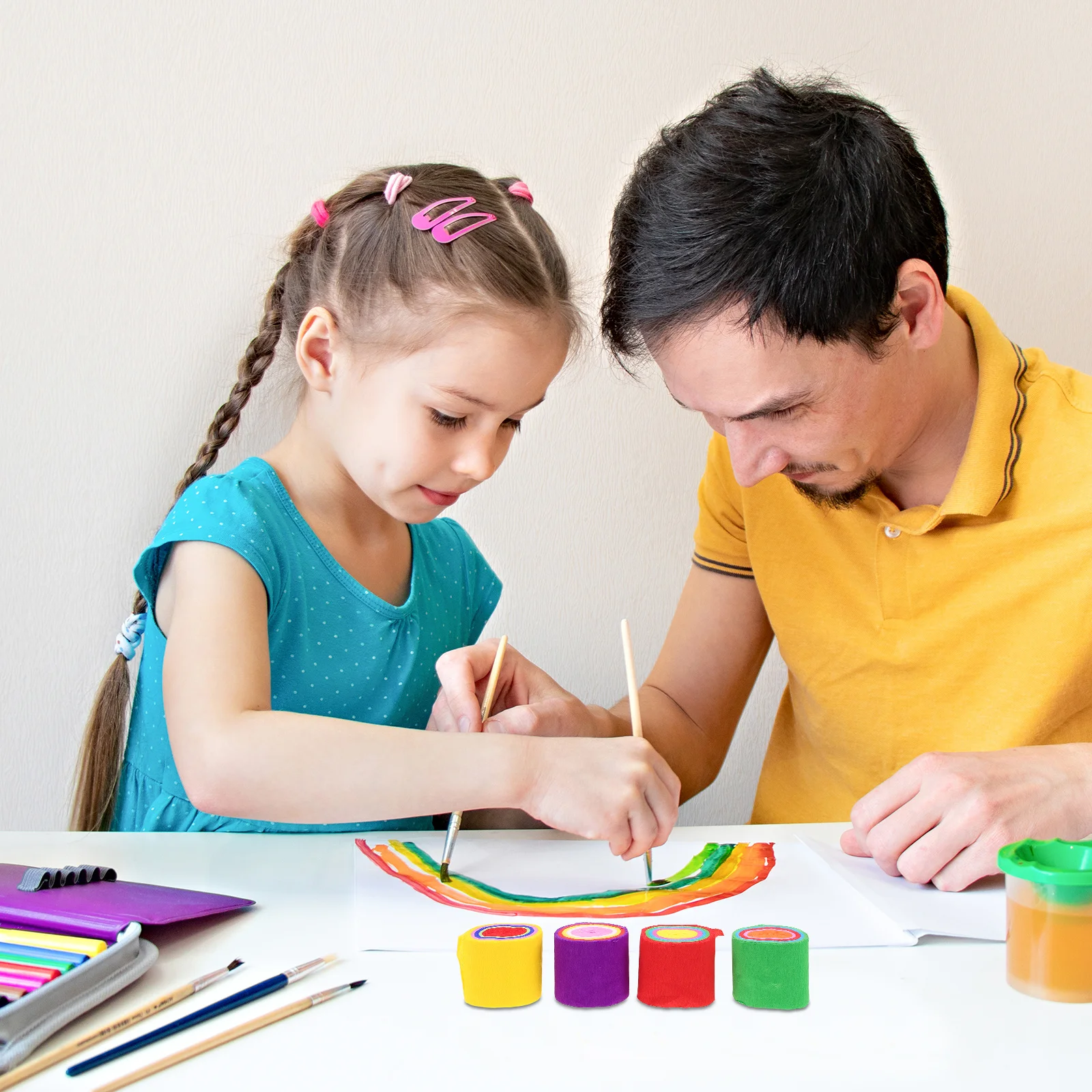 8 rouleaux de papier crêpe coloré, rouleaux de papier crêpe brillant pour enfants, artisanat, bricolage, décoration de fête, Festival, banderoles de fête