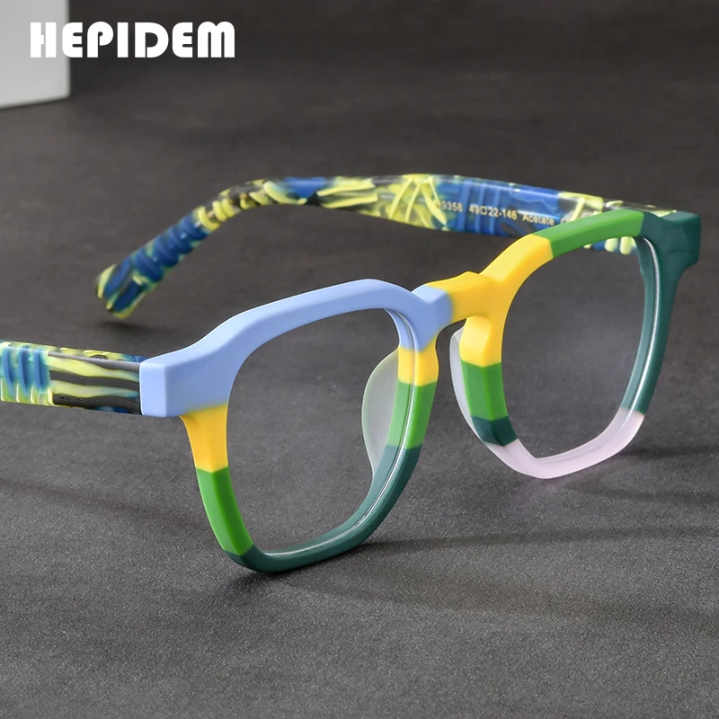 HEPIDEM Acetate Glasses Frame Men 2025 New Johnny Depp Square Eyeglasses Women Japanese Handmade Spectacles Thick Eyewear 9358