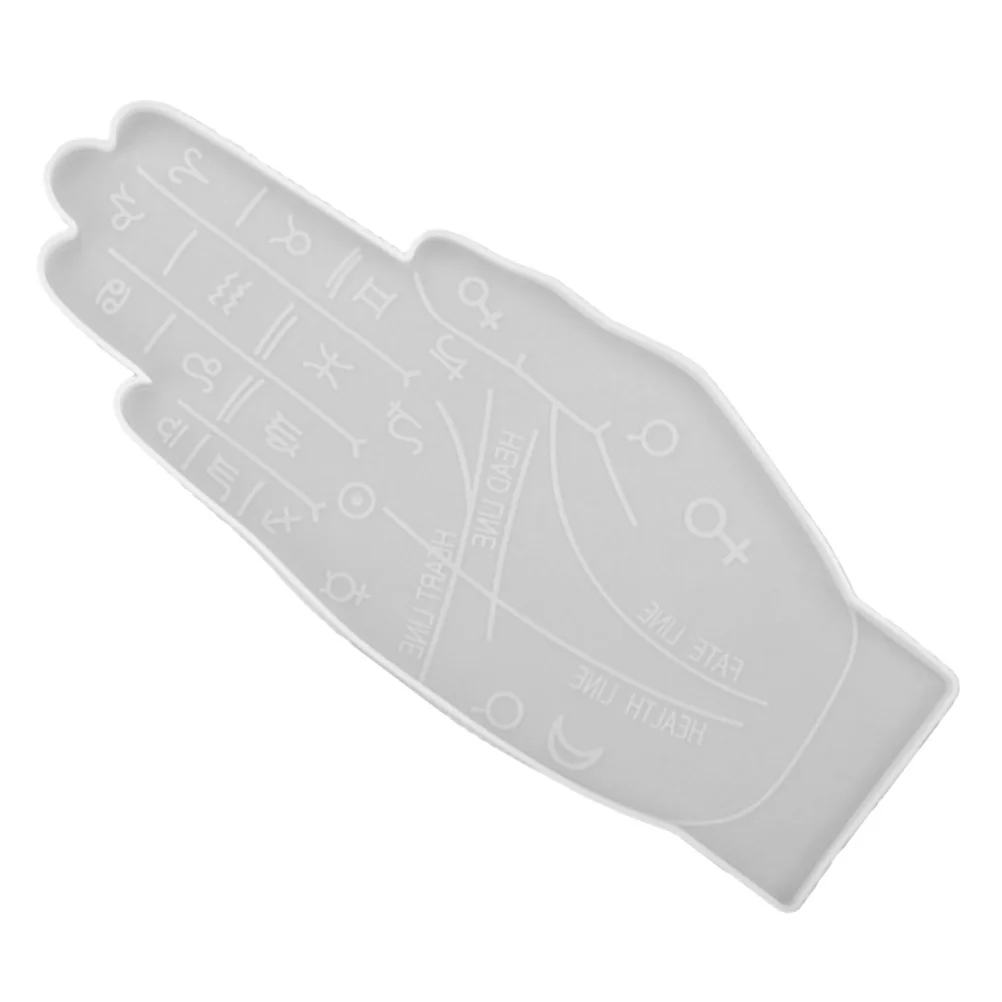 

1pc Crystal Resin Coaster Mold Palm Reading Design Silicone Tray Making Tool For Diy Cup Mat Storage Craft High Transparency
