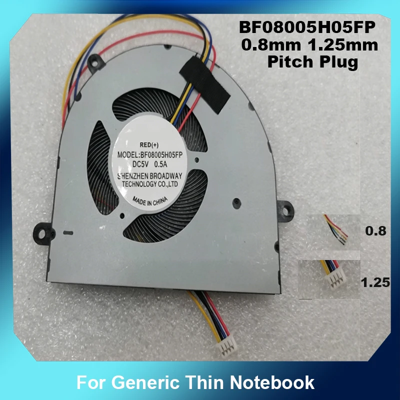 8005 DC5V 4Pin Laptop Cooling Fan Replacement BF08005H05FP 0.8mm 1.25mm Pitch Plug For Generic Thin Notebook