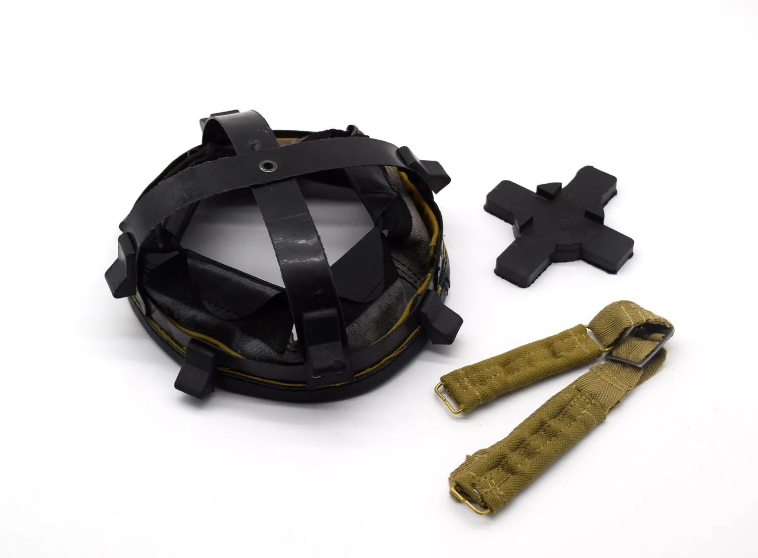 

UK Helmet Liner MK2 Liner W Leather Chinstrap Shell Cross Rubber Gasket W Chain Strap 　