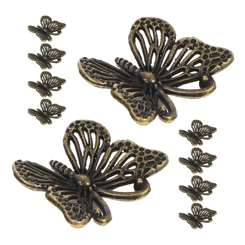 

12 Pcs Retro Cabinet Knobs Vintage Butterfly Drawer Handles Furniture Hardware Dresser Pulls Panies Cases Knobs