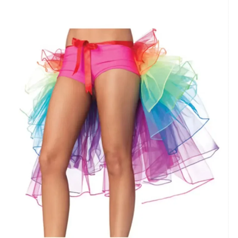 تنورة توتو باليه بذيل قوس قزح للسيدات للنساء أزياء تنكرية للهالوين فستان منفوش للرقص المسرحي