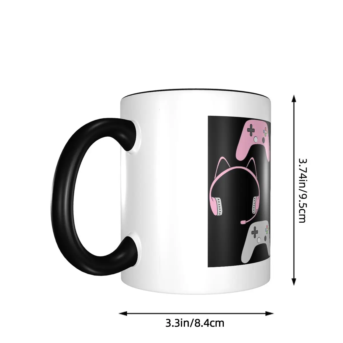 Cute Gamer Pattern Mug Funny Ceramic Coffee Cups Tea Mugs Milk Cup Drinkware Gift for Friends