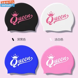 Enlarged Soft Comfortable Swim Caps for Women Swimming Cap Ear Protection Silicone Printed Swimming Caps Swimming Accessories