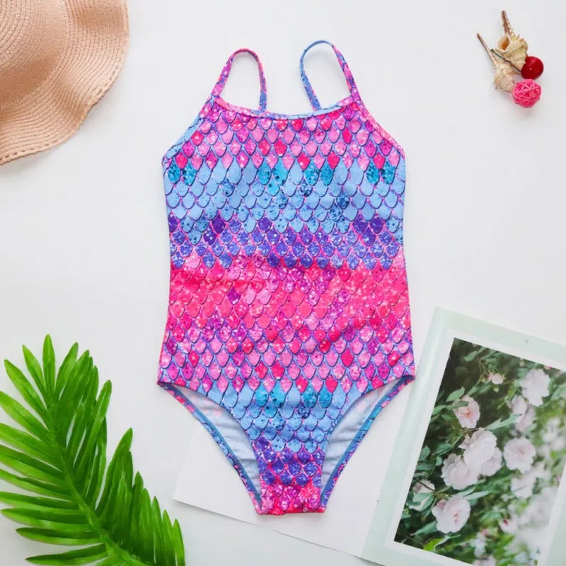 Girls Swimsuit One Piece Swimsuis Summer Fashion Mermaid Swimwear For Girl Children Beachwear Kids Girls Bathing Suits 3-14Y