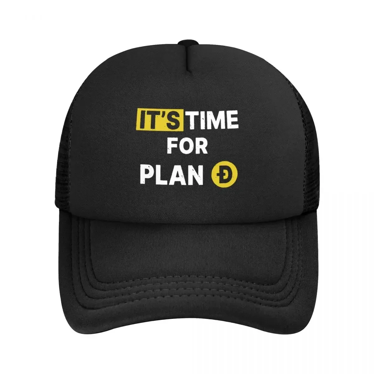 Dogecoin Coin DCT It's Time For Plan D Mesh Baseball Caps Unisex Hip-Hop Sun Hats Bitcoin Hodl Dad Hat Adjustable Trucker Cap