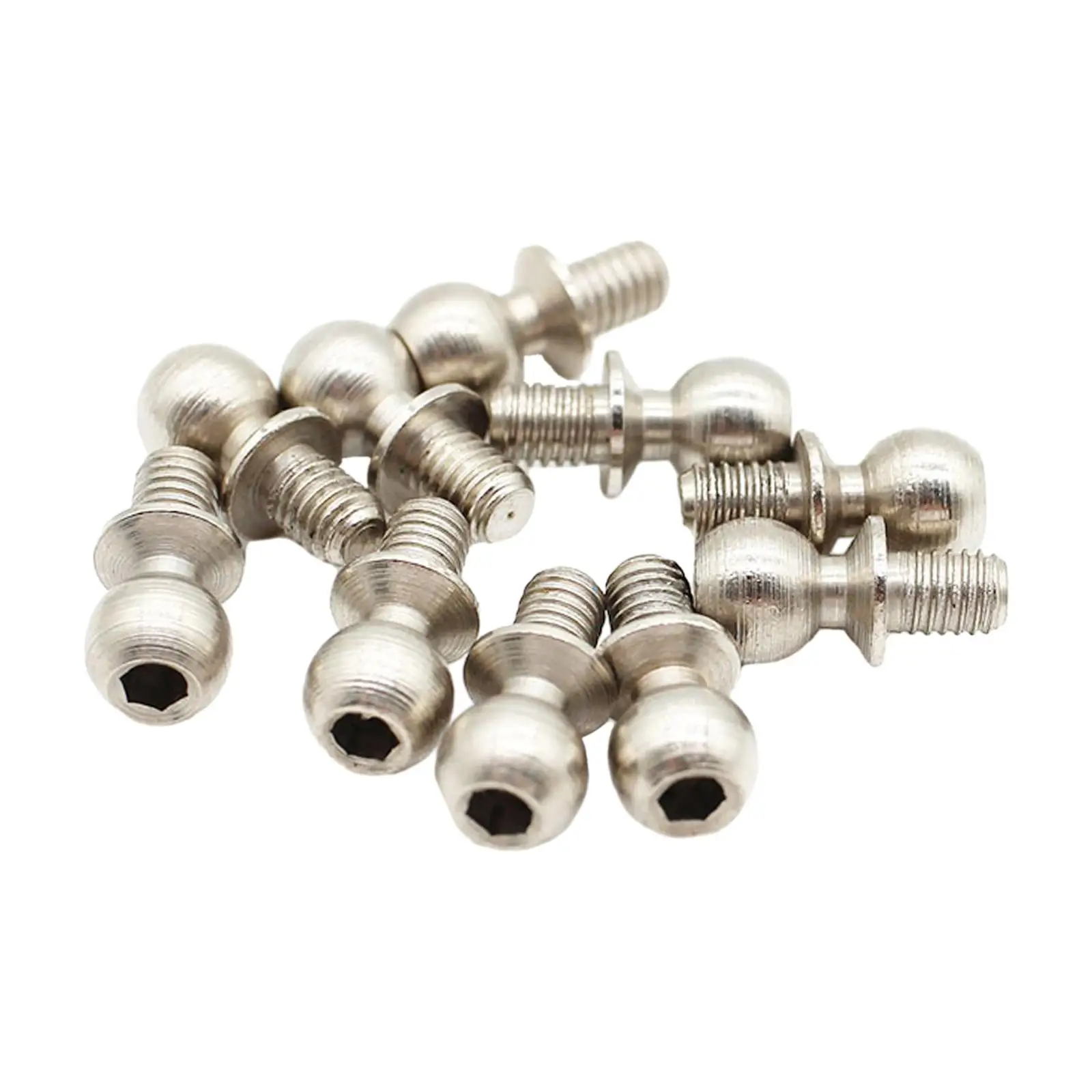 10 Pieces Metal Ball Head Screws Fixing for Wltoys 124010 124008 124007 124016 124017 124018 124019 1:14 Scale RC Model Car