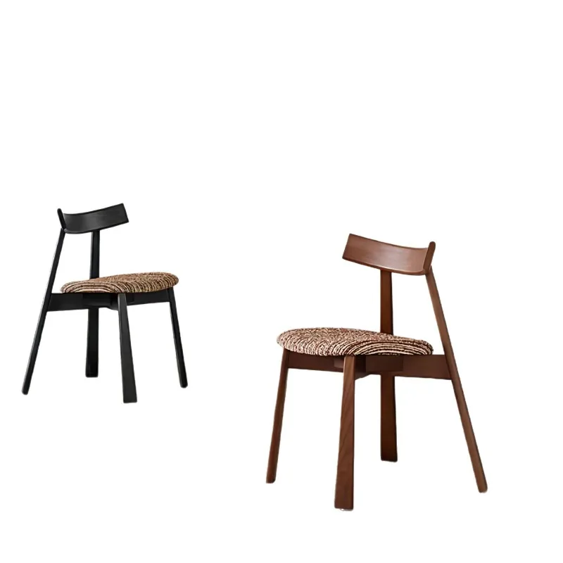 Medieval style solid wood backrest dining chair household soft bag backrest chair French retro restaurant chair