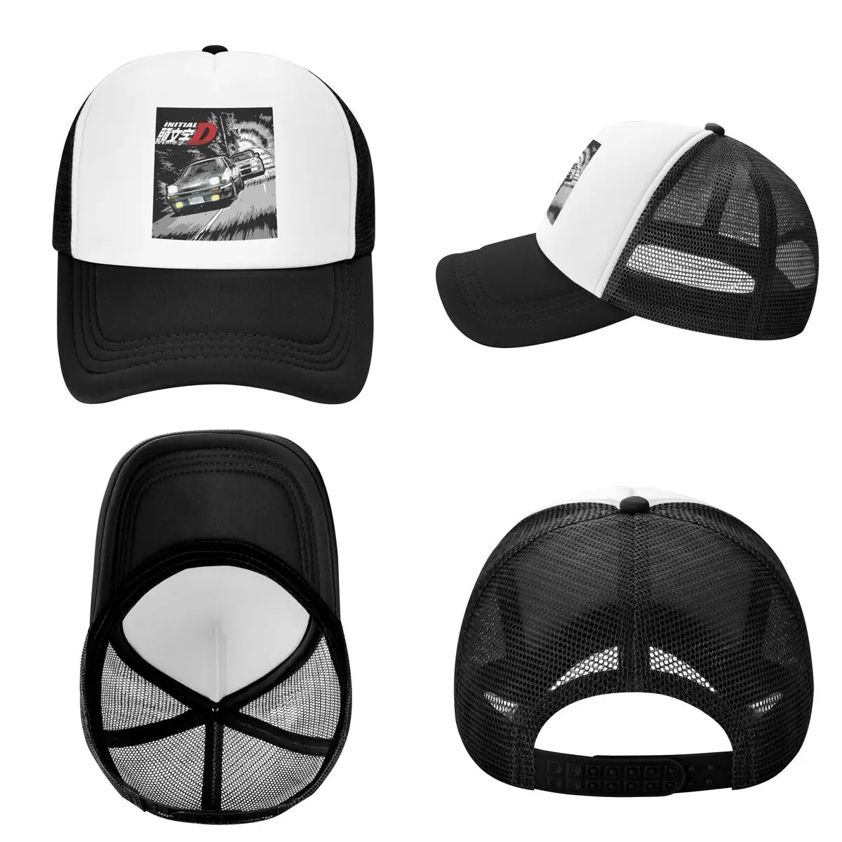 Initial D - Mountain Drift Racing Tandem AE86 Vs EVO 6 Cap Casual Mesh Baseball Caps Adjustable Hat Hip Hop Summer